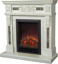 Электрический каминокомплект RealFlame Corsica WT очаг Eugene белый дуб RealFlame Corsica WT очаг Eugene белый дуб