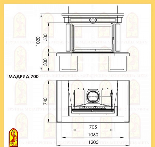 Каминный комплект Мета мадрид 700_1